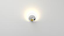  GRW-S-SIL-SW1-PI - Peanuts® Gravy Wall Sconce - Silver body, Snoopy Woodstock plates - Plug-in